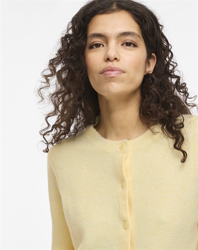 Vila - VILiga O-Neck Strik Cardigan - Pastel Yellow 
